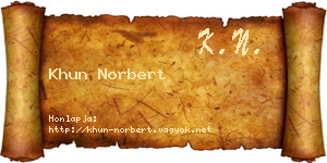Khun Norbert névjegykártya
